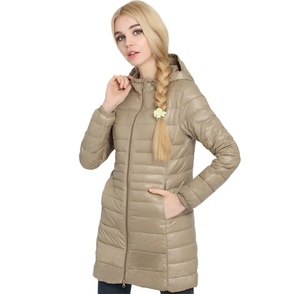 Brand Ladies Long Spring Autumn Overcoat Women Ultra Light 90% White Duck Down Coat With Bag ladies' Jackets-Dollar Bargains Online Shopping Australia