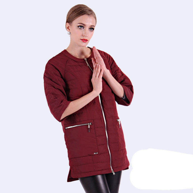 Round Collar Women's Winter Jacket And Ultra Light Coat Female With Zippers And Pockets Multiple Colour 12-278-Dollar Bargains Online Shopping Australia