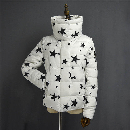 High Quality Womens Winter Jackets And Coats Slim Women Stand Collar Thicken fluffy plaid Warm Down Jacket-Dollar Bargains Online Shopping Australia