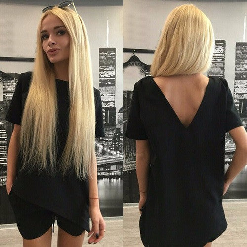 Summer Women Casual Suits Short Sleeve Irregular Tops&Shorts Sexy Dress Sets Plus Size Women's Clothing Y0559-Dollar Bargains Online Shopping Australia