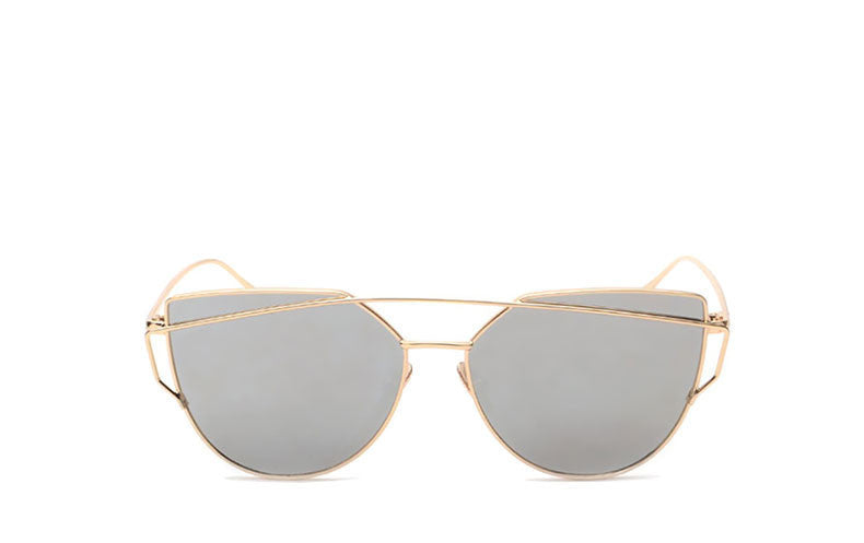 Cat eye Women Sunglasses Brand Design Mirror Flat Rose Gold Vintage Cateye Fashion sun glasses lady Eyewear-Dollar Bargains Online Shopping Australia