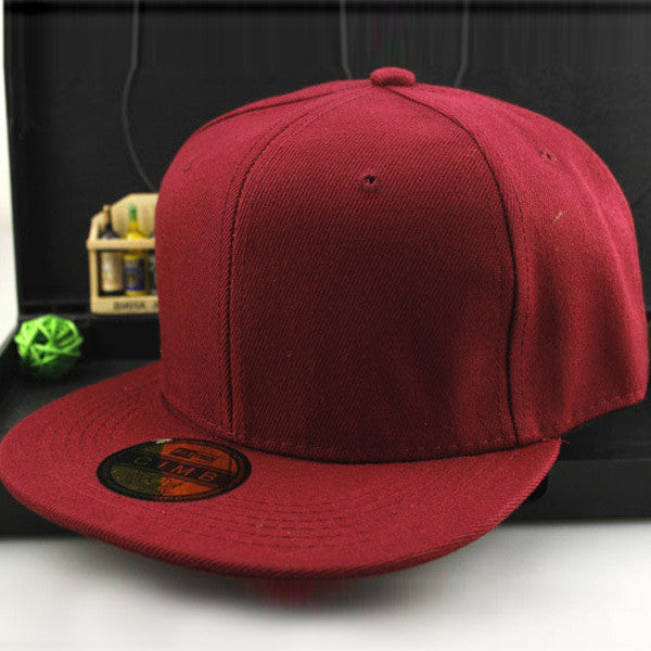 Adjustable Men Women Baseball Cap Solid Hip Hop Snapback Flat Peaked Hat Visor-Dollar Bargains Online Shopping Australia