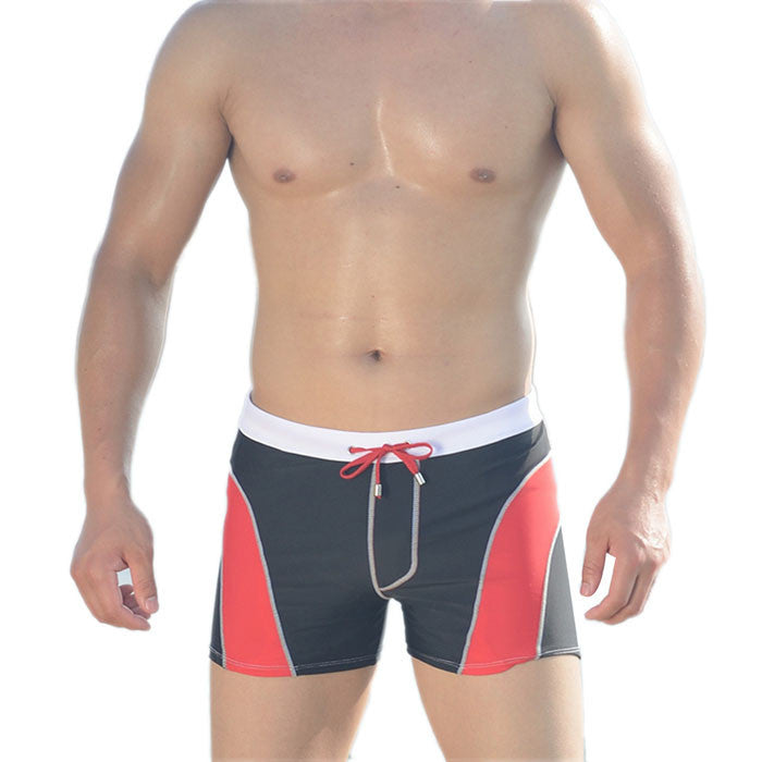 Attractive Top Design Men Sexy Beach Pants Shorts Stripe Color Matching Boxer Trunks Swimwear AP 18-Dollar Bargains Online Shopping Australia