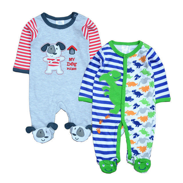 2 Pcs/lot born Baby Girl Clothes 100%Cotton Baby Girl Boy Romper Cotton Long Sleeve Unisex Infant Clothing-Dollar Bargains Online Shopping Australia
