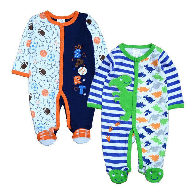 2 Pcs/lot born Baby Girl Clothes 100%Cotton Baby Girl Boy Romper Cotton Long Sleeve Unisex Infant Clothing-Dollar Bargains Online Shopping Australia
