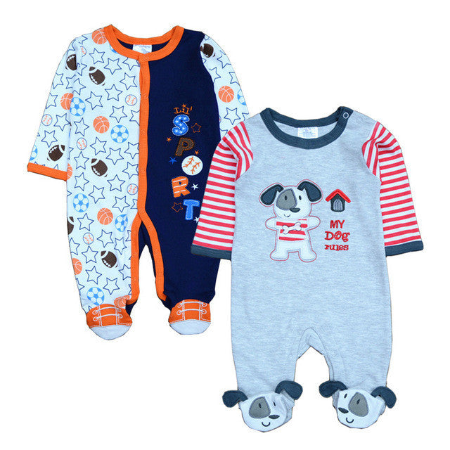 2 Pcs/lot born Baby Girl Clothes 100%Cotton Baby Girl Boy Romper Cotton Long Sleeve Unisex Infant Clothing-Dollar Bargains Online Shopping Australia