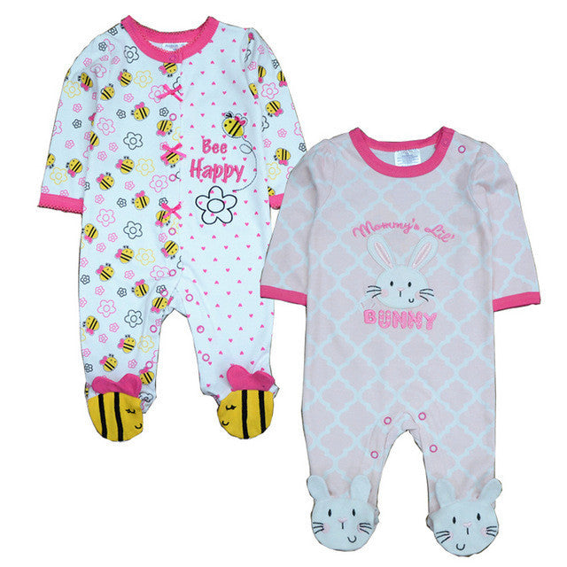 2 Pcs/lot born Baby Girl Clothes 100%Cotton Baby Girl Boy Romper Cotton Long Sleeve Unisex Infant Clothing-Dollar Bargains Online Shopping Australia