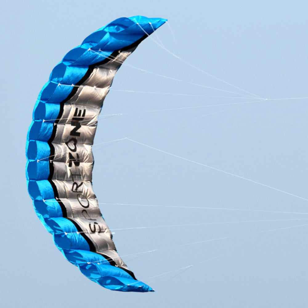 High Quality 2.5m Blue Dual Line Parafoil Kite WithFlying Tools Power Braid Sailing Kitesurf Rainbow Sports Beach-Dollar Bargains Online Shopping Australia