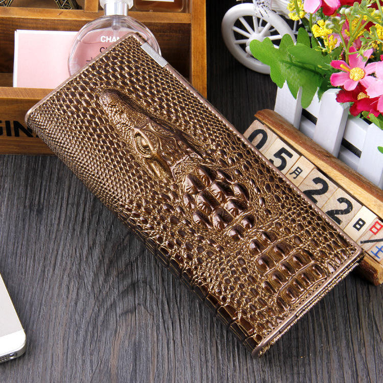 Women Wallet Female Coin Purses Holders Brand Genuine Leather 3D Embossing Alligator Ladies Crocodile Long Clutch Wallets-Dollar Bargains Online Shopping Australia