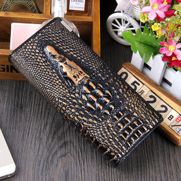 Women Wallet Female Coin Purses Holders Brand Genuine Leather 3D Embossing Alligator Ladies Crocodile Long Clutch Wallets-Dollar Bargains Online Shopping Australia