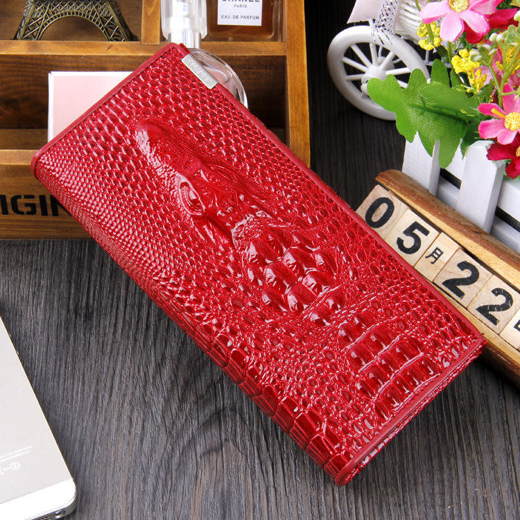 Women Wallet Female Coin Purses Holders Brand Genuine Leather 3D Embossing Alligator Ladies Crocodile Long Clutch Wallets-Dollar Bargains Online Shopping Australia