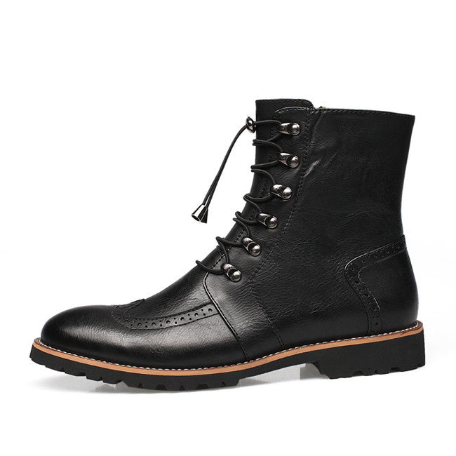 Arrival Fashion Bullock shoes,Handmade super warm Genuine leather winter boots Men,Casual British style Snow boots for men-Dollar Bargains Online Shopping Australia