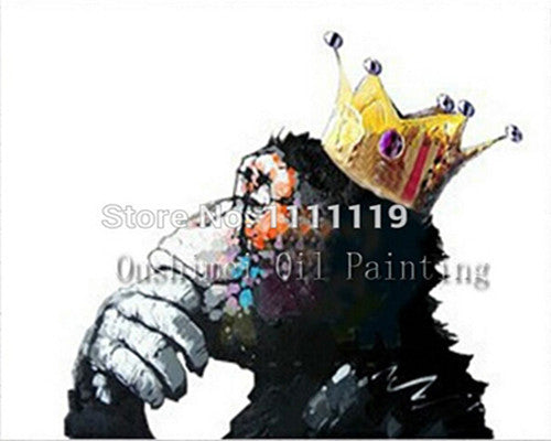 Decorative Art Handmade Monkey Oil Painting On Canvas Living Room Home Decor Wall Paintings Thinking Orangutan Animal Pictures unframed-Dollar Bargains Online Shopping Australia