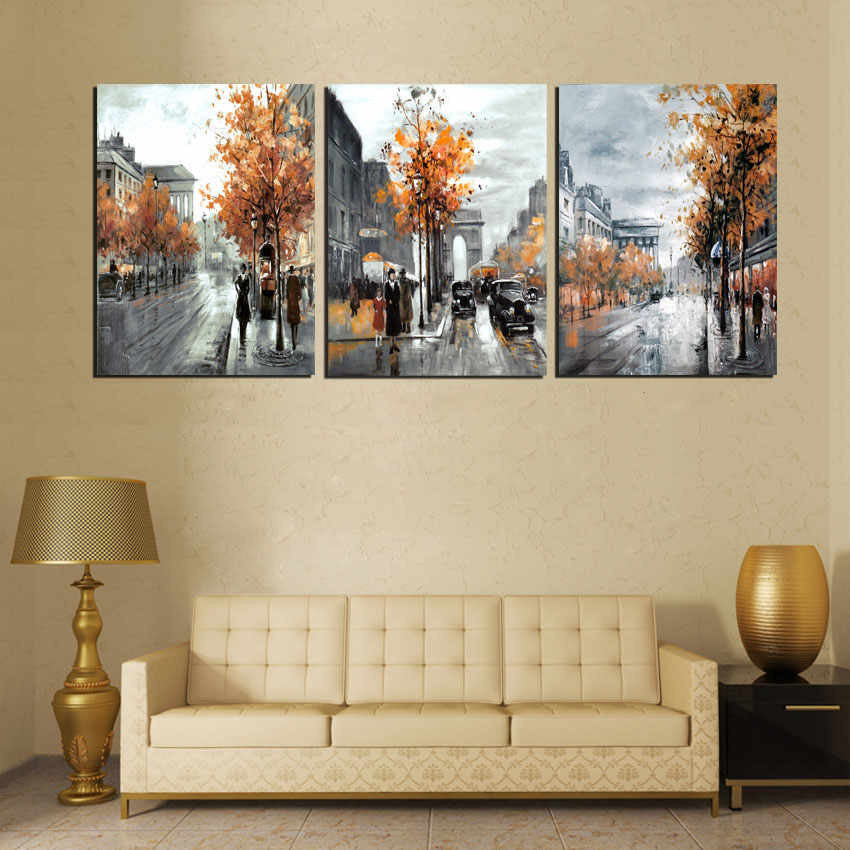 3 Pieces/Set Art Pictures Walking In The Street Alone Decor More Styles On The Wall Printed Canvas Pictures Wall Paintings No Frame-Dollar Bargains Online Shopping Australia