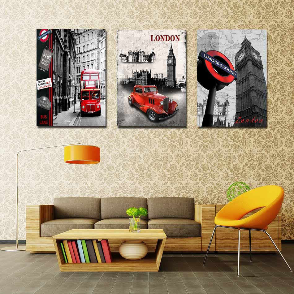 3 Pieces/Set Art Pictures Walking In The Street Alone Decor More Styles On The Wall Printed Canvas Pictures Wall Paintings No Frame-Dollar Bargains Online Shopping Australia