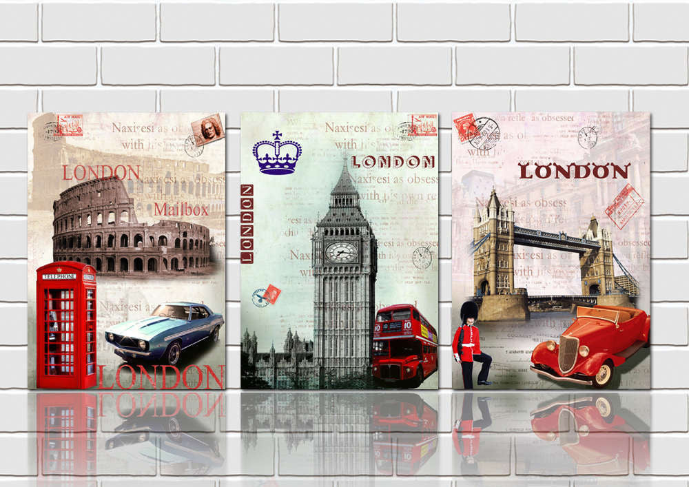 3 Pieces/Set Art Pictures Walking In The Street Alone Decor More Styles On The Wall Printed Canvas Pictures Wall Paintings No Frame-Dollar Bargains Online Shopping Australia