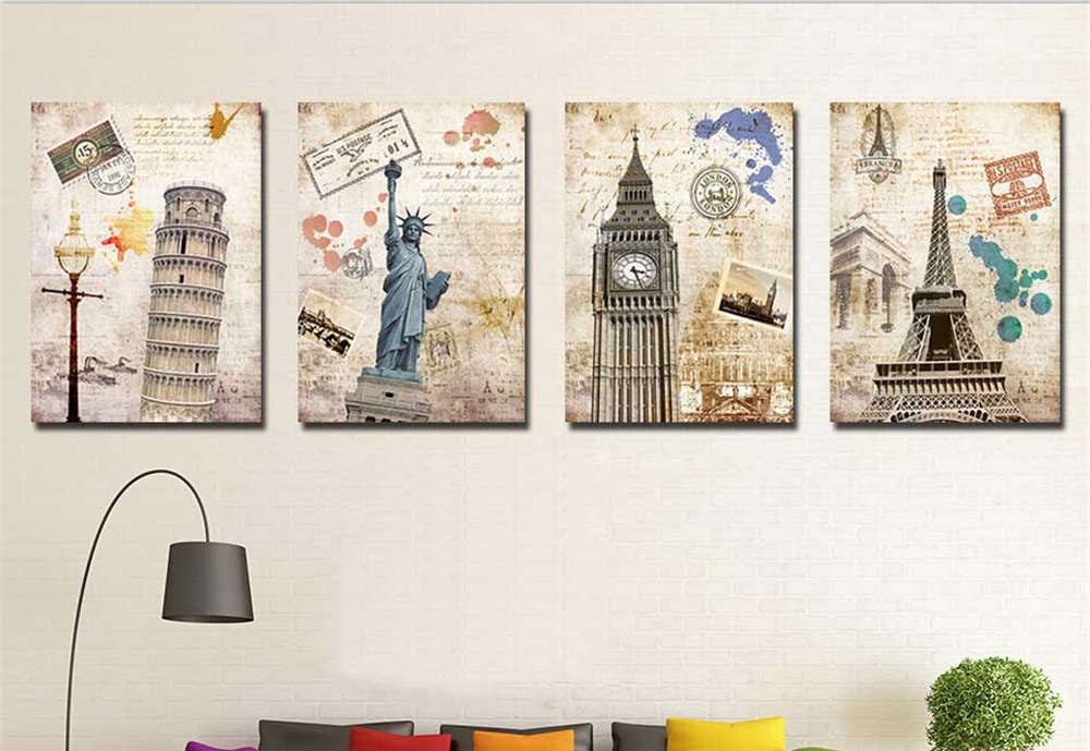 3 Pieces/Set Art Pictures Walking In The Street Alone Decor More Styles On The Wall Printed Canvas Pictures Wall Paintings No Frame-Dollar Bargains Online Shopping Australia