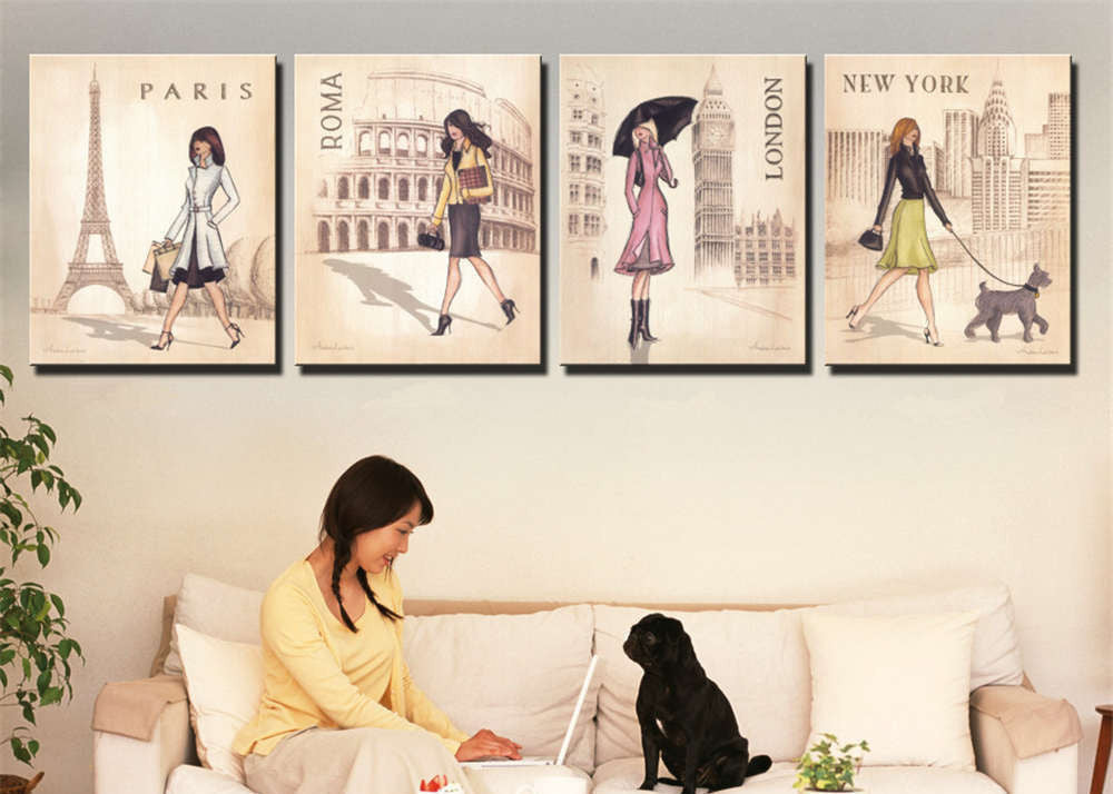 3 Pieces/Set Art Pictures Walking In The Street Alone Decor More Styles On The Wall Printed Canvas Pictures Wall Paintings No Frame-Dollar Bargains Online Shopping Australia