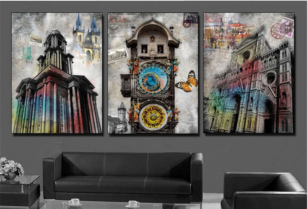 3 Pieces/Set Art Pictures Walking In The Street Alone Decor More Styles On The Wall Printed Canvas Pictures Wall Paintings No Frame-Dollar Bargains Online Shopping Australia