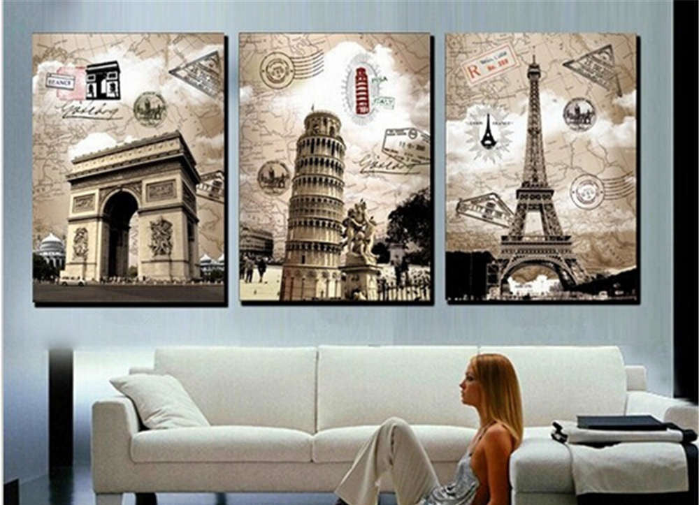 3 Pieces/Set Art Pictures Walking In The Street Alone Decor More Styles On The Wall Printed Canvas Pictures Wall Paintings No Frame-Dollar Bargains Online Shopping Australia