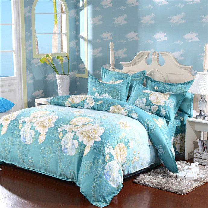 3/4pcs Bedding set Family Cotton Bedding Set Bed Sheets Pillow Quilt Duvet Cover King Size BedClothes No Comforter-Dollar Bargains Online Shopping Australia