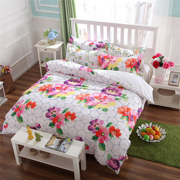 3/4pcs Bedding set Family Cotton Bedding Set Bed Sheets Pillow Quilt Duvet Cover King Size BedClothes No Comforter-Dollar Bargains Online Shopping Australia
