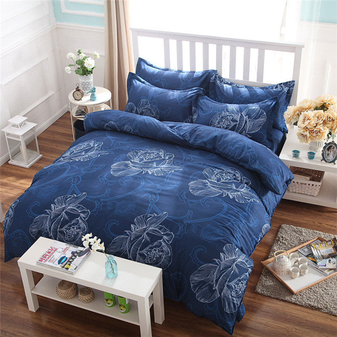 3/4pcs Bedding set Family Cotton Bedding Set Bed Sheets Pillow Quilt Duvet Cover King Size BedClothes No Comforter-Dollar Bargains Online Shopping Australia