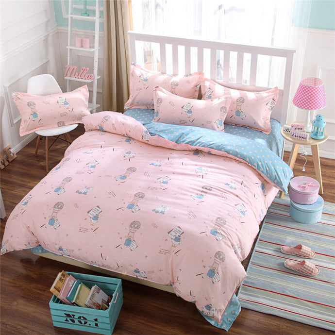 3/4pcs Bedding set Family Cotton Bedding Set Bed Sheets Pillow Quilt Duvet Cover King Size BedClothes No Comforter-Dollar Bargains Online Shopping Australia
