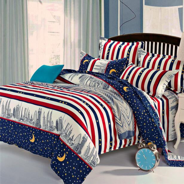 3/4pcs Bedding set Family Cotton Bedding Set Bed Sheets Pillow Quilt Duvet Cover King Size BedClothes No Comforter-Dollar Bargains Online Shopping Australia