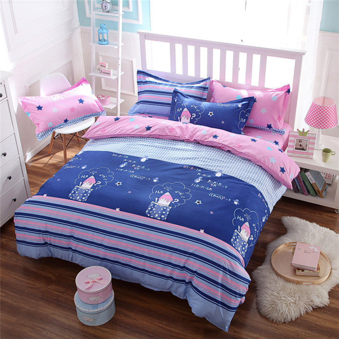 3/4pcs Bedding set Family Cotton Bedding Set Bed Sheets Pillow Quilt Duvet Cover King Size BedClothes No Comforter-Dollar Bargains Online Shopping Australia