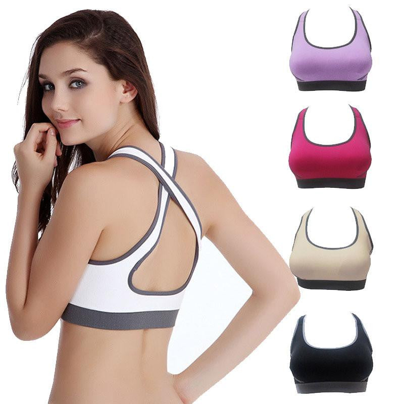 Online discount shop Australia - Hottest Women Yo-ga Bras Female Crop Tops Seamless Racerback Vest Fitness 5 colors High Quanlity