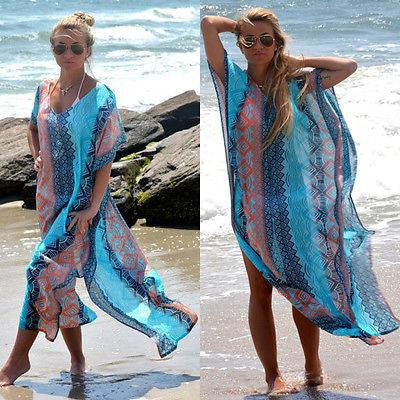 Women Swimwear Kaftan Beach Dress Bathing Suit Swimsuit Sundress
