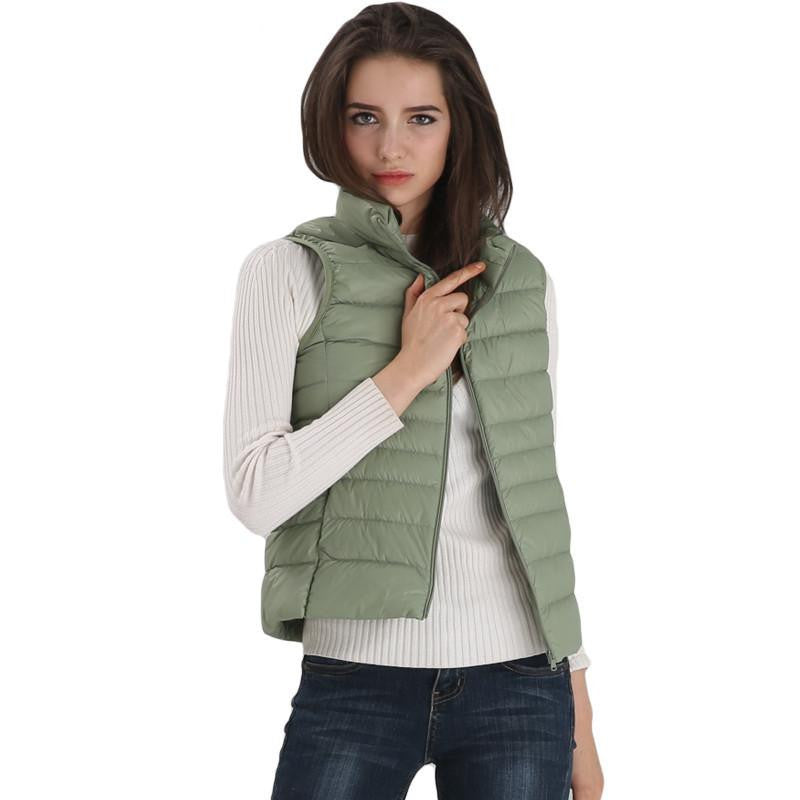 Women's Vest Ultra Light Down Vests Sleeveless Jacket Gilet