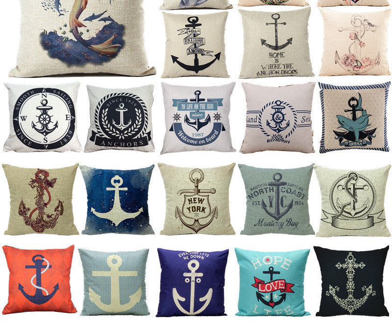 Pillowcase Anchor Pillow Cover Marine Live Anchor Home Pillow case Size 45*45 CM Throw Pillow Covers case