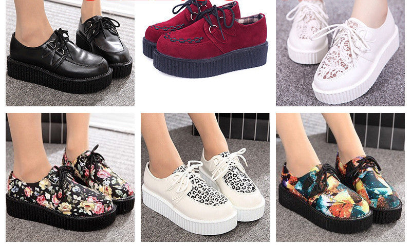 Online discount shop Australia - Creepers Shoes Woman zapatos mujer hot Casual Vintage plus size creepers platform shoes women Flats Shoes Women Size 35-41