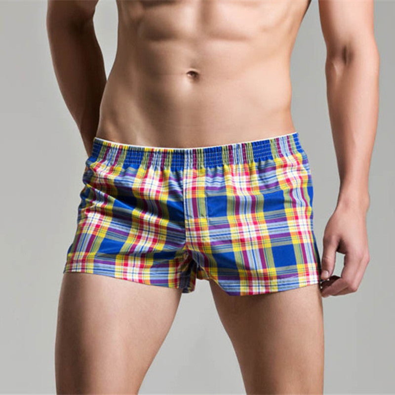 Online discount shop Australia - Men's Underwear Loose Leisure Shorts Cotton Comfortable Men Boxer Shorts Fashion Plaid Boxers Men Lounge Home Wear Underwears