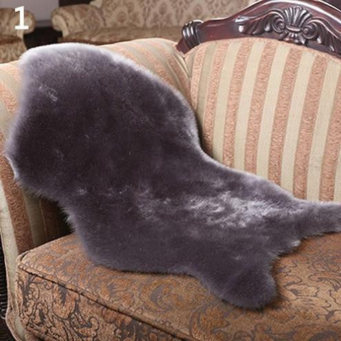 Soft Faux Sheepskin Mat Carpet Pad Anti-Slip Chair Sofa Cover Home Decor