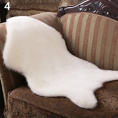 Soft Faux Sheepskin Mat Carpet Pad Anti-Slip Chair Sofa Cover Home Decor