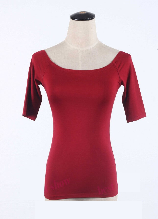 Summer Fashion Sexy Off The Shoulder Tops For Women Casual Short Sleeve Cotton T-shirts Black White Red Gray Blue Color-Dollar Bargains Online Shopping Australia