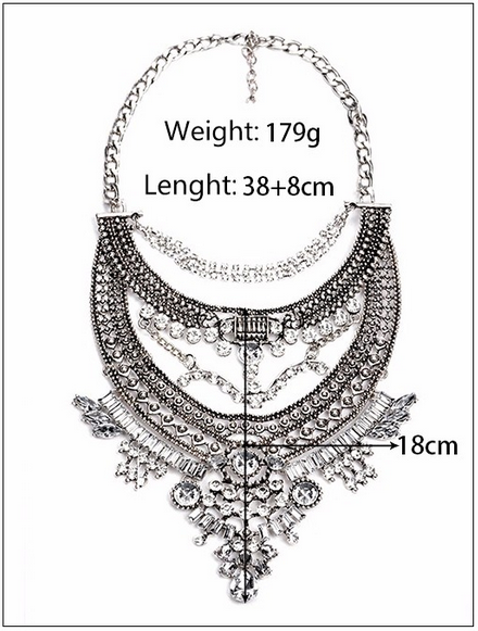 Collar ZA Necklaces & Pendants Vintage Crystal Maxi Choker Statement Silver Collier Femme Boho Big Fashion Women Jewellery - CelebritystyleFashion.com.au online clothing shop australia