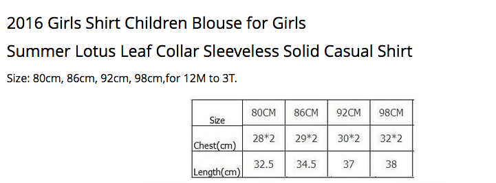 Summer Girls Clothes Lotus Leaf Collar Sleeveless Solid Shirt Casual Girls Shirt Children Blouse for Girls - CelebritystyleFashion.com.au online clothing shop australia