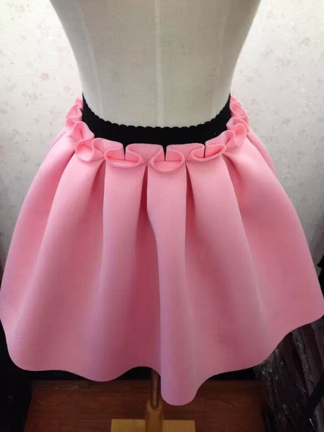 Neoprene new space cotton elastic force high waist skirts pleated skirt women tutu skirt casual - CelebritystyleFashion.com.au online clothing shop australia