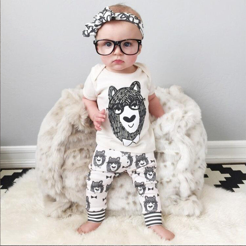 Cartoon Kids Clothes Cotton Baby Clothing Sets Little Monsters Short Sleeve 2pcs Baby Boys Clothes Children Clothing - CelebritystyleFashion.com.au online clothing shop australia