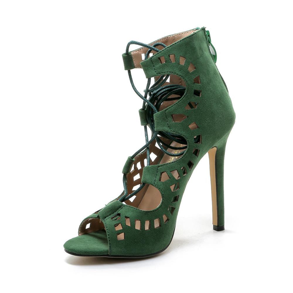 Fashion Women Pumps Women Shoes Sandals Lace up High Heels Cut Outs Shoes Summer Open Toe - CelebritystyleFashion.com.au online clothing shop australia