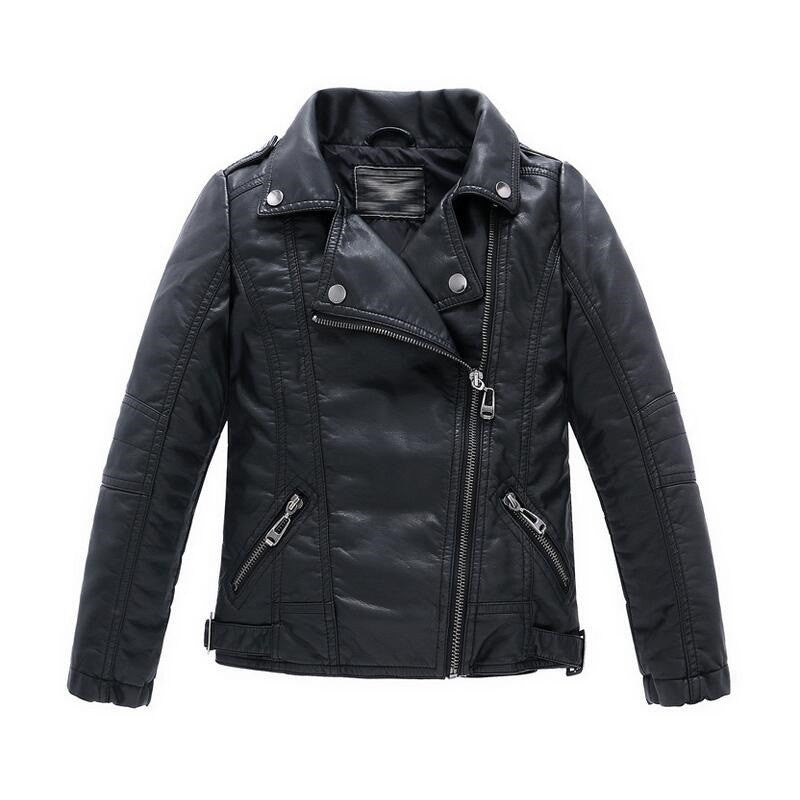 Teenager Girl Boys Leather Jacket Boys Casual Black Solid Children Outerwear Kids Girls Coats Spring Leather Jackets New - CelebritystyleFashion.com.au online clothing shop australia