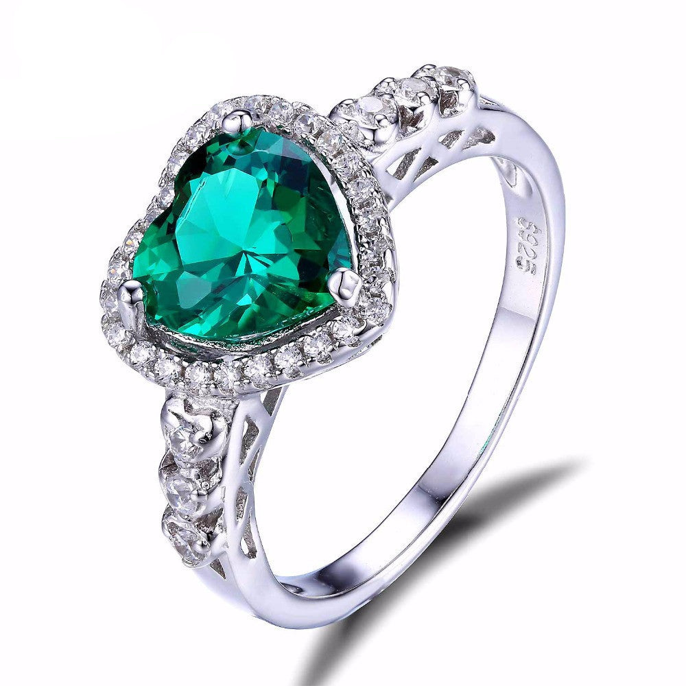 3ct Russian Nano Emerald Ring Fashion Women Romance Design Lover's Gift Genuine 925 Solid Sterling Silver Jewelry - CelebritystyleFashion.com.au online clothing shop australia