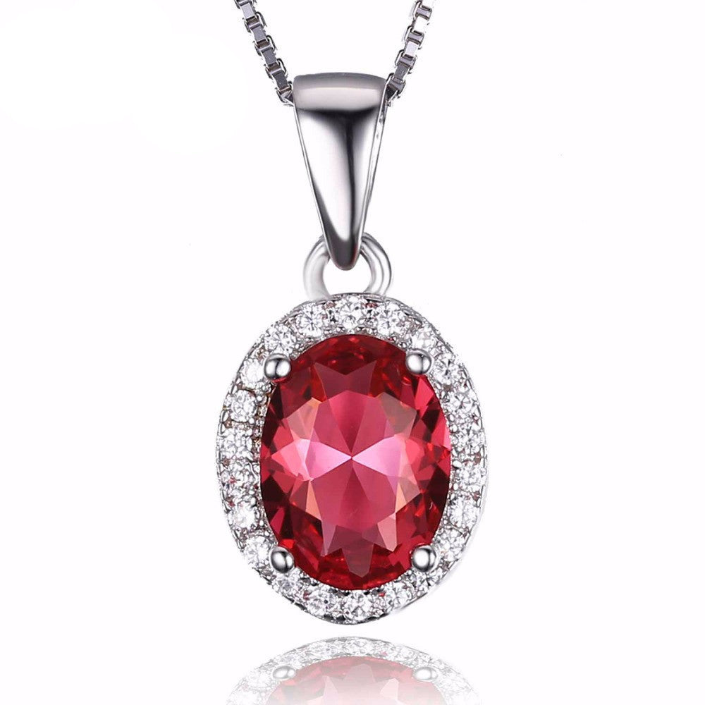 Classic 2ct Created Pink Sapphire 925 Sterling Silver Halo Pendant Not Include a Chain Fine Jewelry For Women - CelebritystyleFashion.com.au online clothing shop australia