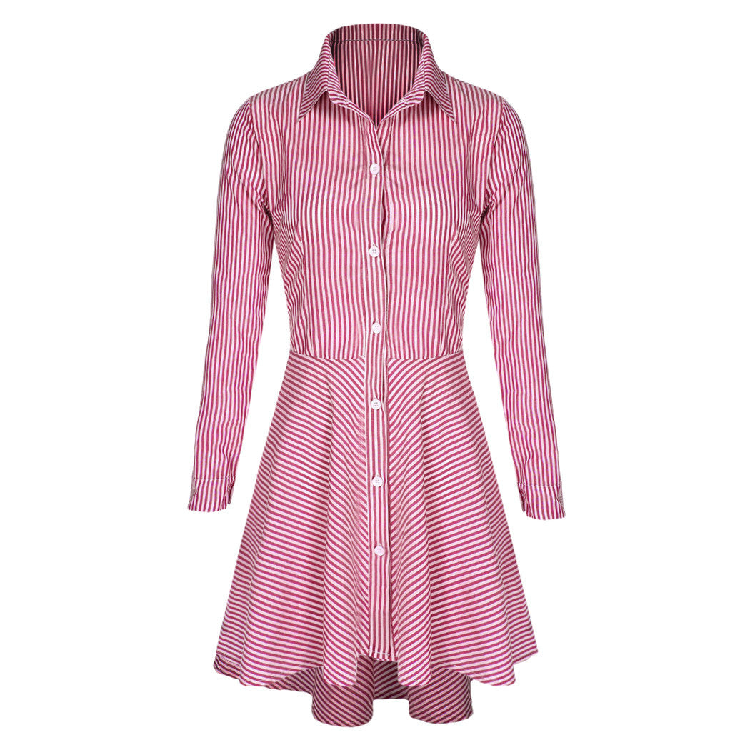 Women Autumn Winter Office Dresses Sexy Long Sleeve Striped Short Mini vestidos Female Casual Party Office Dress S-XL - CelebritystyleFashion.com.au online clothing shop australia