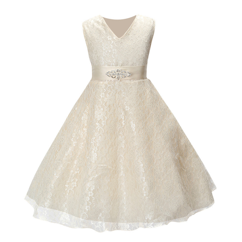 Girls party wear clothing for children summer sleeveless lace princess wedding dress girls teenage well party prom dress - CelebritystyleFashion.com.au online clothing shop australia