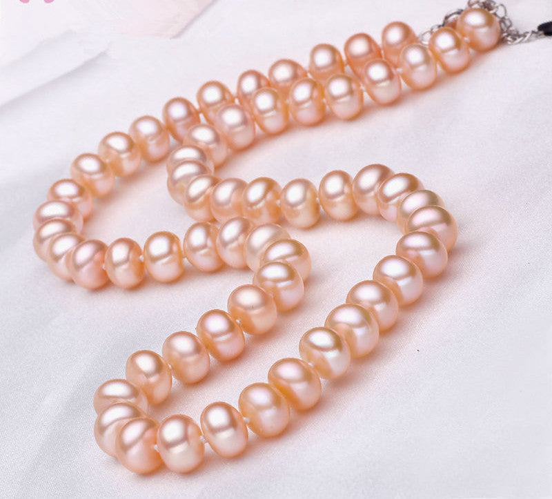 Natural 100% Genuine Pearl Necklace Mother Gift White Pink Purple Pearl Jewelry Choker Necklace - CelebritystyleFashion.com.au online clothing shop australia